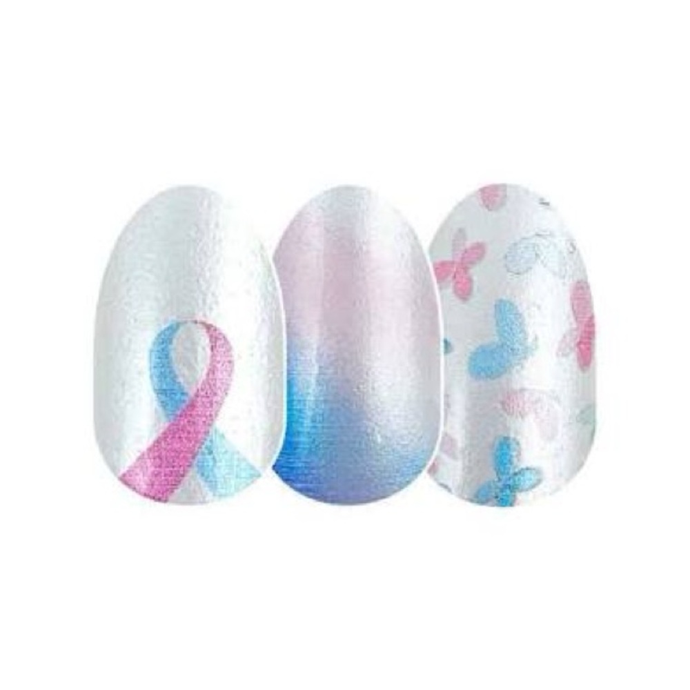 Color Street Pink & Blue Ribbon Nail Set Pregnancy & Infant Loss Awareness